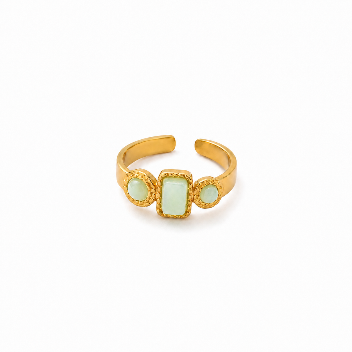 Anti tranish Gold plated Single Solatire Heart stone Rings for adults - 1PC