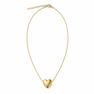 Chain 18K Gold-Plated Minimal Chain with Polished Heart Pendant - House of Viya