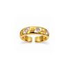 Rings Dual-Tone Polished White Stone Solitaire Ring