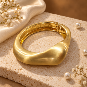 Kadas Gold-Tone Textured Broad Kada