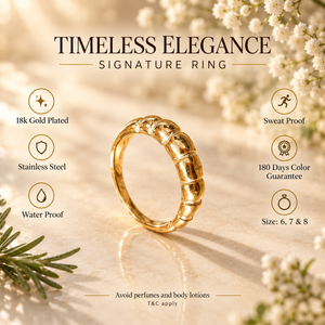Anti tranish Gold plated Monarch luxe Ring for adults - 1PC