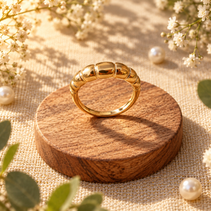 Anti tranish Gold plated Monarch luxe Ring for adults - 1PC