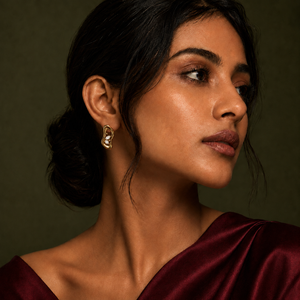 Earrings Gold-Tone Ruby Heart Stud Earrings - House of Viya