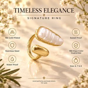 Rings Dual-Tone Polished White Stone Wide Band Ring