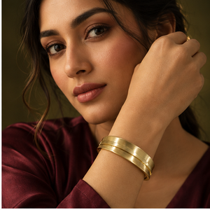 Kadas Gold-Tone Polished Broad Kada