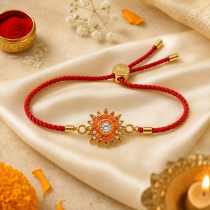 Rakhi Stone-Studded Sun Chakra Motif Design Rakhi
