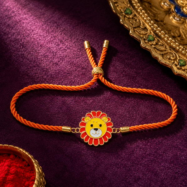 Rakhi Lion Motif Animal Charm Kids Character Rakhi