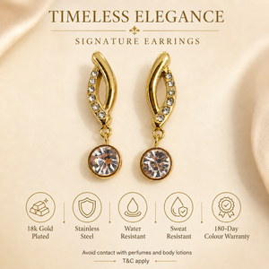 Earrings Gold-Tone Baguette Crystal Linear Drop Earrings - House of Viya
