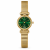 Watches Gold-Tone Pear Shape Green Dial Crystal Stone Bracelet Watch for Women