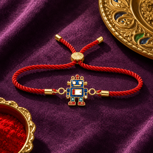Rakhi Stone-Studded Robot Motif Kids Character Rakhi