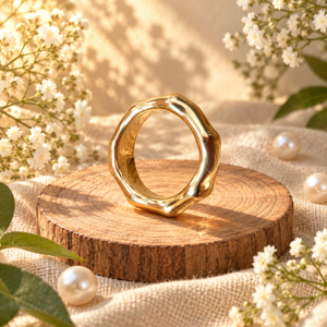 Anti tranish Gold plated Monarch Octagone facedRing for adults - 1PC