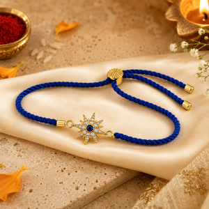 Rakhi Stone-Studded Starburst Motif Charm Rakhi