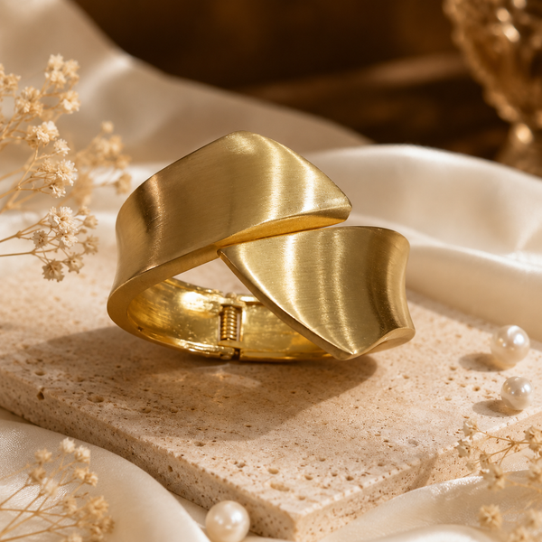 Kadas Gold-Tone Matte Broad Kada