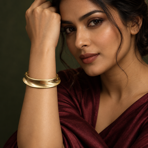 Kadas Gold-Tone Metallic Broad Kada