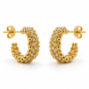 Earrings Gold-Tone Curved Arch Stone Drop Earrings