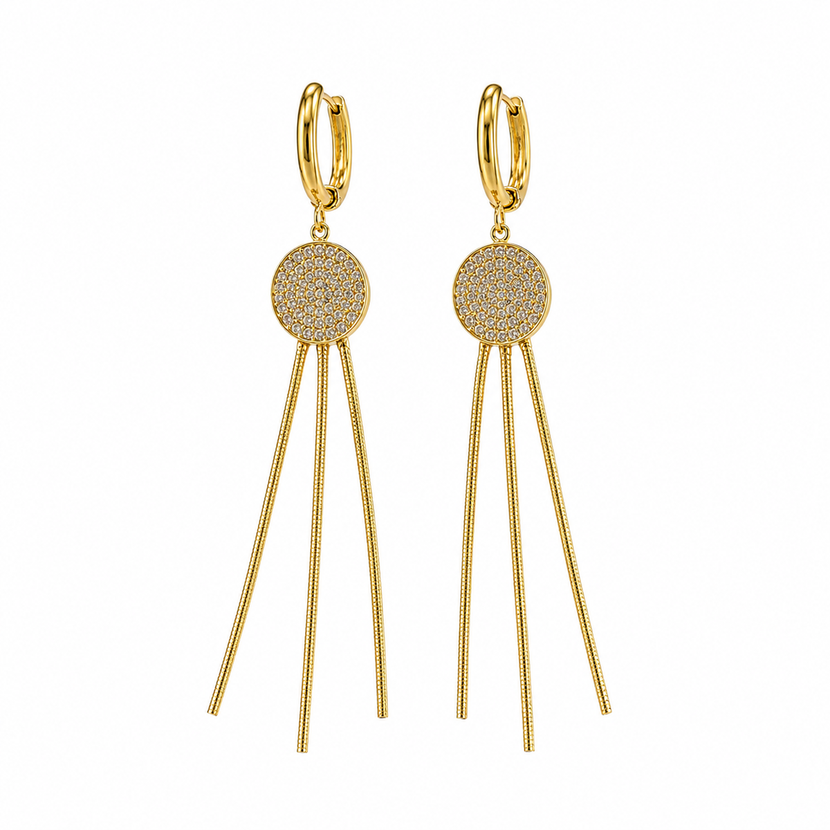 Earrings Gold-Tone Tourmaline Crystal Cluster Earrings