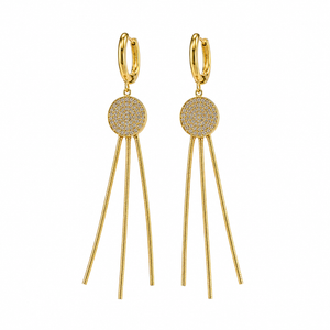 Earrings Gold-Tone Tourmaline Crystal Cluster Earrings - House of Viya