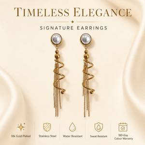 Earrings Gold-Tone Teardrop Bezel Stone Earrings - House of Viya