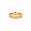 Anti tranish Gold plated Square with CZ stone Rings for adults - 1PC