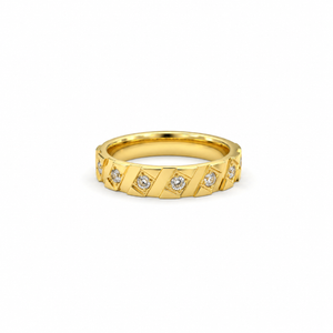 Anti tranish Gold plated Square with CZ stone Rings for adults - 1PC