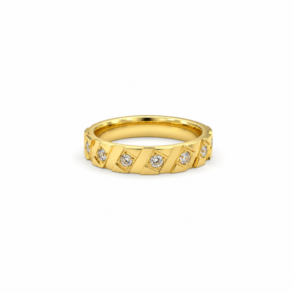 Anti tranish Gold plated Square with CZ stone Rings for adults - 1PC