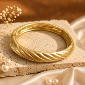 Kadas Gold-Tone Engraved Broad Kada