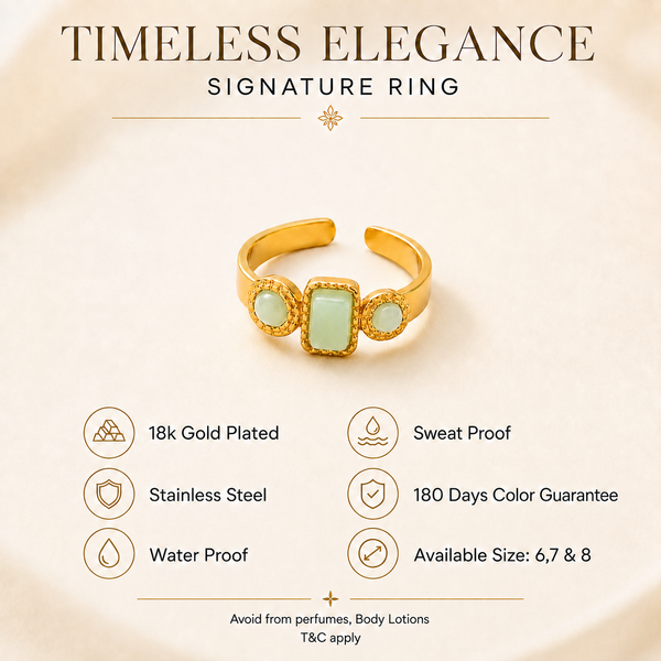 Anti tranish Gold plated Single Solatire Heart stone Rings for adults - 1PC
