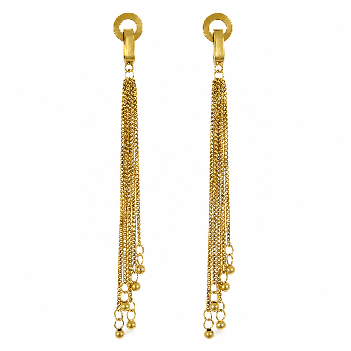 Earrings Gold-Tone Trilliant Cut Stone Drop Earrings