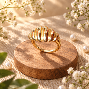 Anti tranish Gold plated Monarch Bread Ring for adults - 1PC
