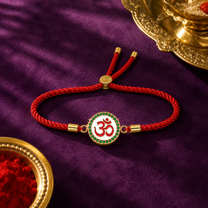 Rakhi Stone-Studded Om Circle Motif Religious Rakhi