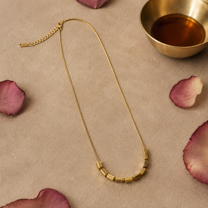 Chain 18K Gold-Plated Paperclip Link Chain with Rectangular Accent Details - House of Viya