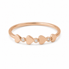 Anti tranish Gold plated 4 consecutive heart Rings for adults - 1PC