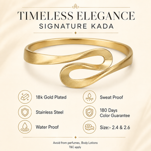 Kadas Gold-Tone Premium Broad Kada