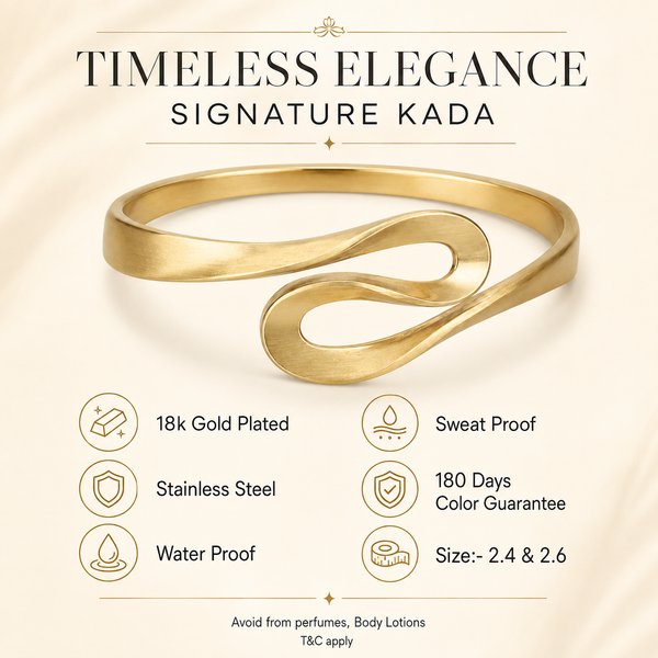 Kadas Gold-Tone Premium Broad Kada