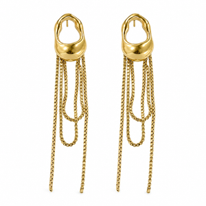 Earrings Gold-Tone Three-Stone Linear Drop Earrings - House of Viya