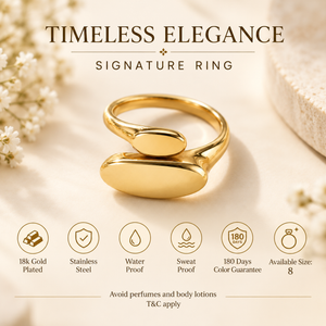 Anti tranish Gold plated Oval Encounter Rings for adults - 1PC