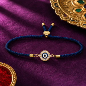 Rakhi Stone-Studded Nazar Evil Eye Motif Design Rakhi