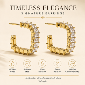 Earrings Gold-Tone Diamond Cluster Burst Earrings - House of Viya