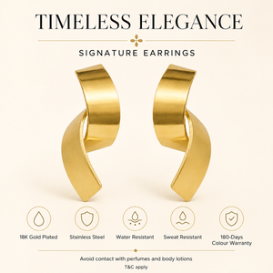 Earrings Gold-Tone Interlocking Oval Stone Earrings - House of Viya