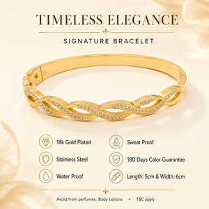 Kadas Gold-Tone Twisted Design Slim Kada for Women