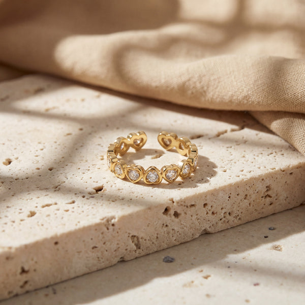 Delicate CZ Eternity Band Ring | Gold Plated Sparkling Pave Full Circle Ring for Women