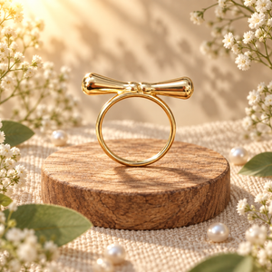 Anti tranish Gold plated Monarch Linear statement Ring for adults - 1PC