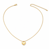 Chain Gold-Tone Textured Link White Stone Charm Accent Design