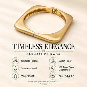 Kadas Gold-Tone Relief Broad Kada