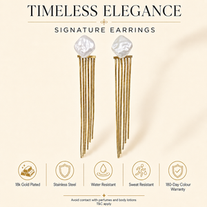 Earrings Gold-Tone Oval Frame Stone Hoop Earrings - House of Viya