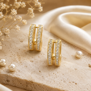 Earrings Gold-Tone Spiral Shell Pattern Earrings - House of Viya