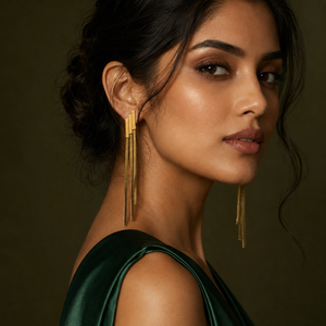 Earrings Gold-Tone Marquise Cluster Stone Earrings - House of Viya