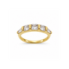 Rings Dual-Tone Polished White Stone Premium Ring