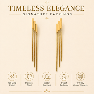 Earrings Gold-Tone Marquise Cluster Stone Earrings - House of Viya