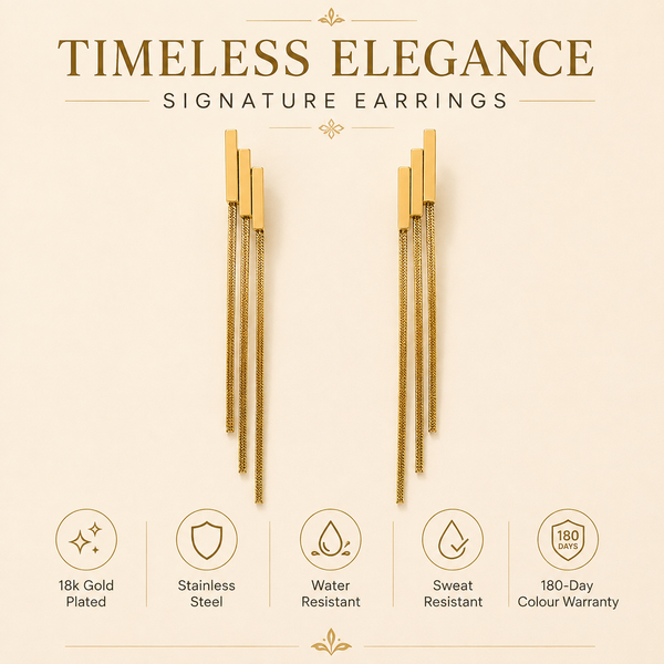 Earrings Gold-Tone Marquise Cluster Stone Earrings - House of Viya